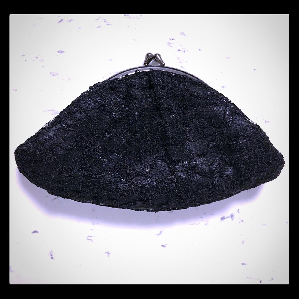 Jessica McClintock lace black clutch purse